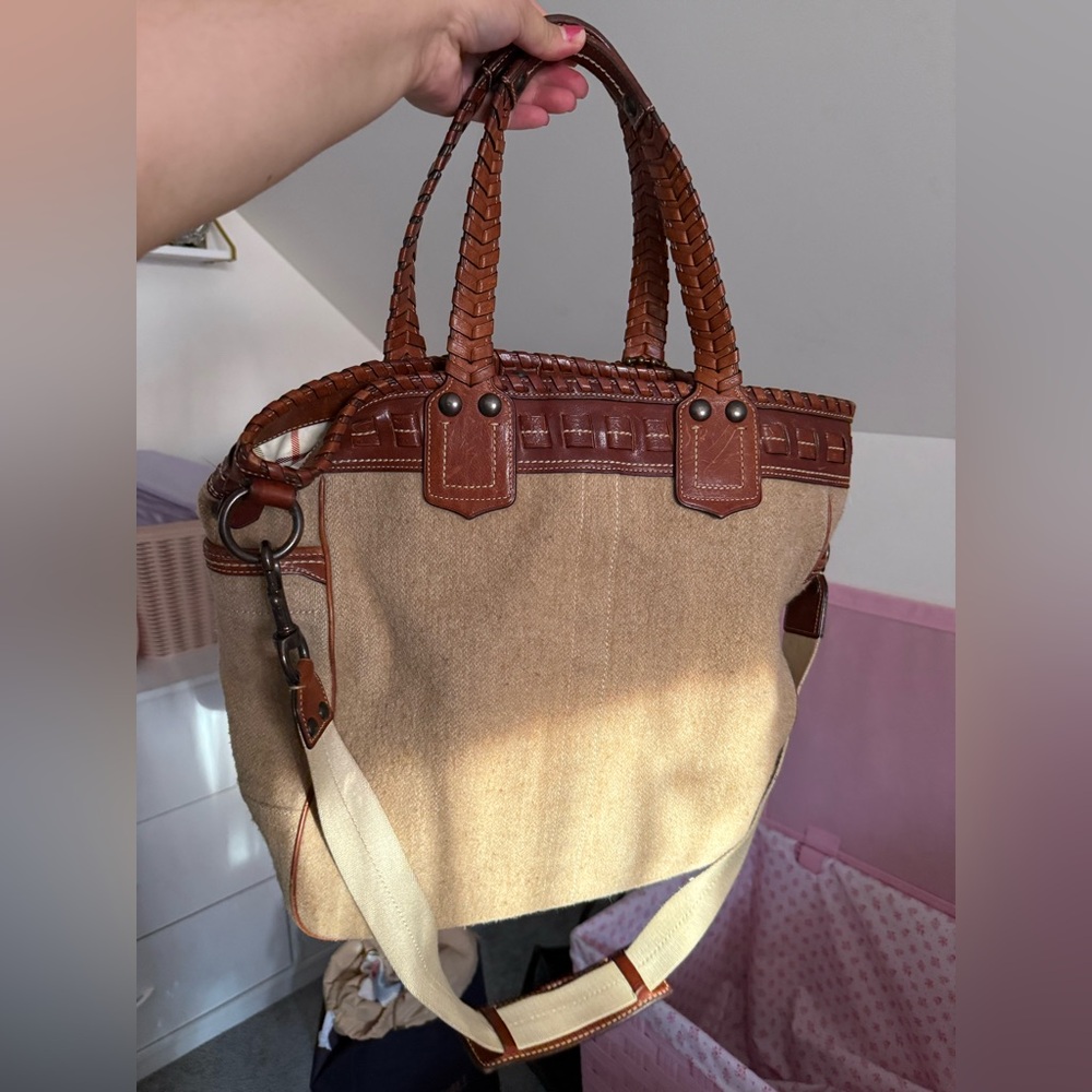 Coach 2007 Bleecker Wool Tote Tattersall Lining Whipstitching Braided xbody - Picture 2 of 8